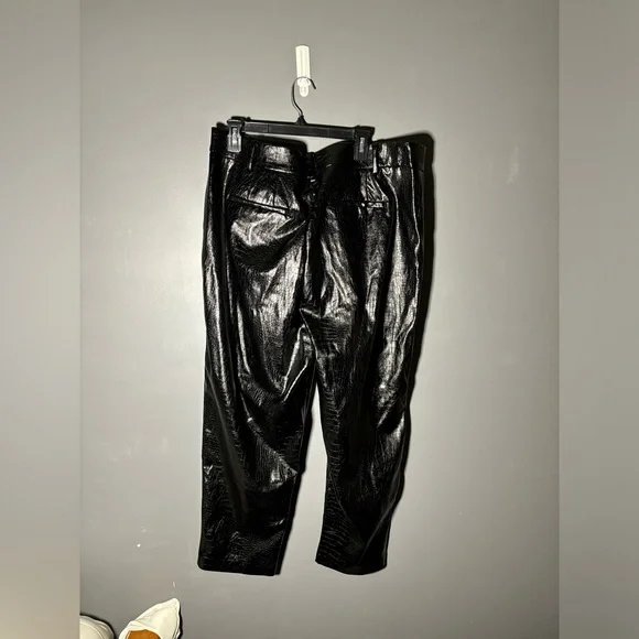Eloquii Black Faux Leather Croc Embossed Pants Womens Size 18 - Picture 3 of 5